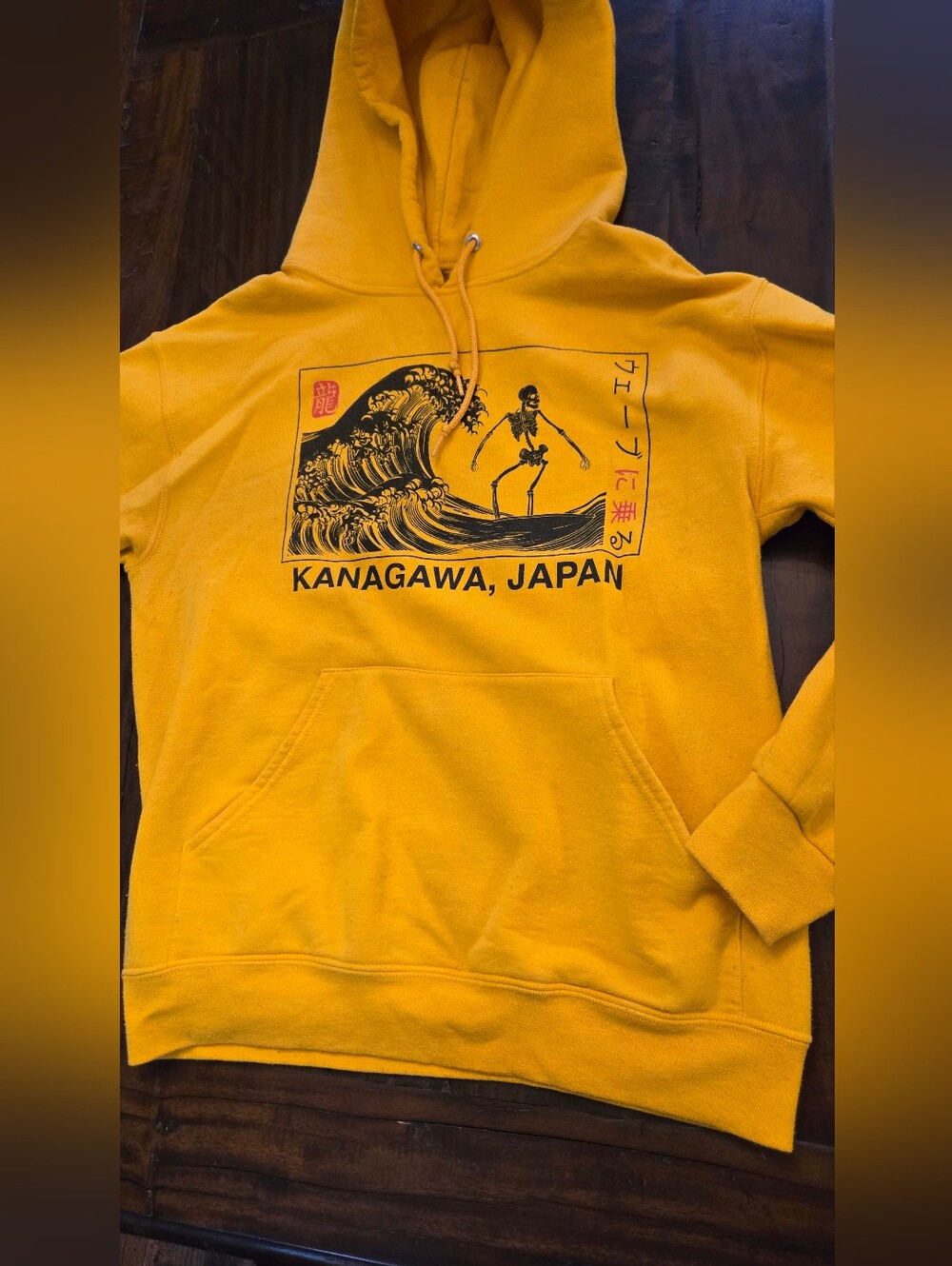 Artist Union Clothing Co Kanagawa Japan Skelton Surfer Wave Hoodie Size Small